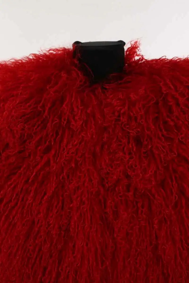 Manteau Leo Season Shearling coat Rouge en Cuir