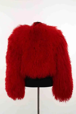 Manteau Leo Season Shearling coat Rouge en Cuir