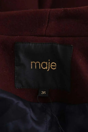 Manteau Maje Bordeaux en Laine