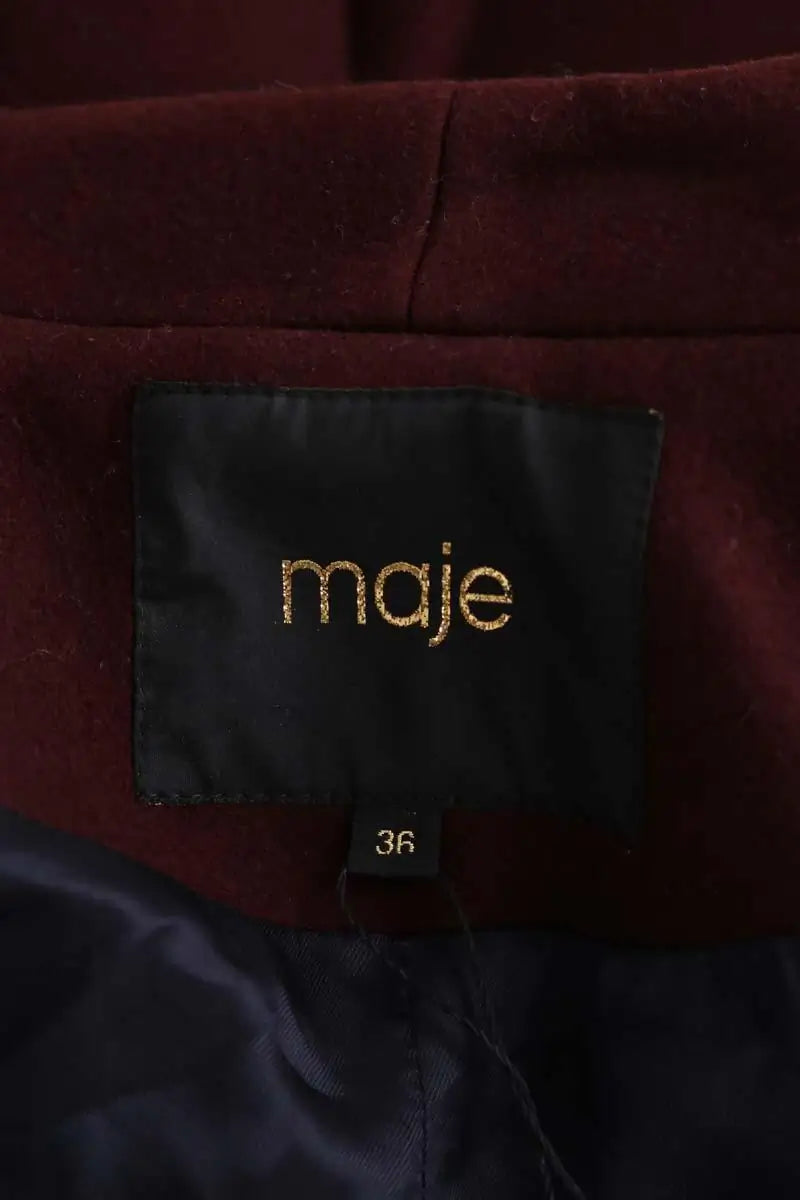 Manteau Maje Bordeaux en Laine