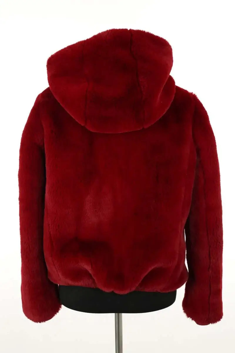 Manteau Maje Bordeaux en Polyester