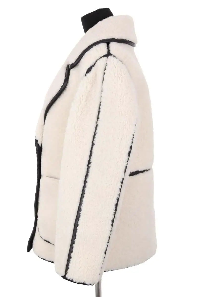 Manteau Maje Ecru en Synthétique