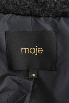 Manteau Maje Gris en Fausse fourrure