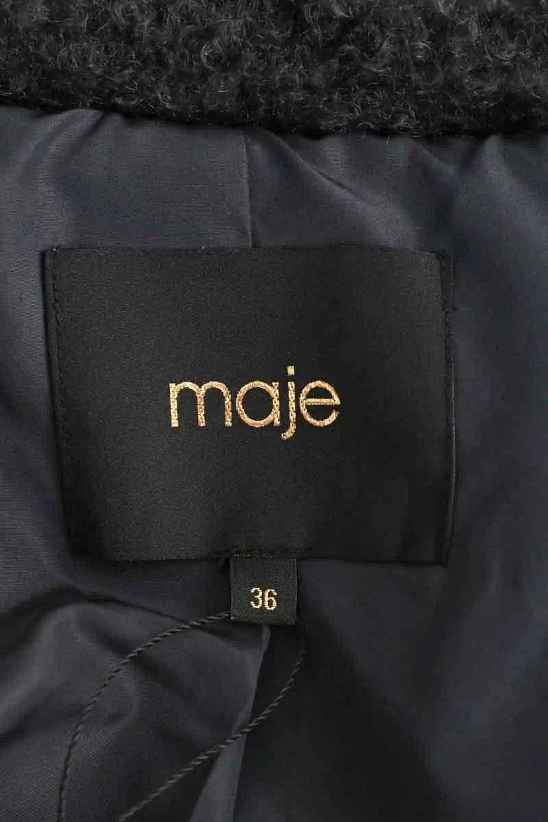 Manteau Maje Gris en Fausse fourrure