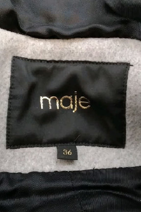 Manteau Maje Gris en Laine