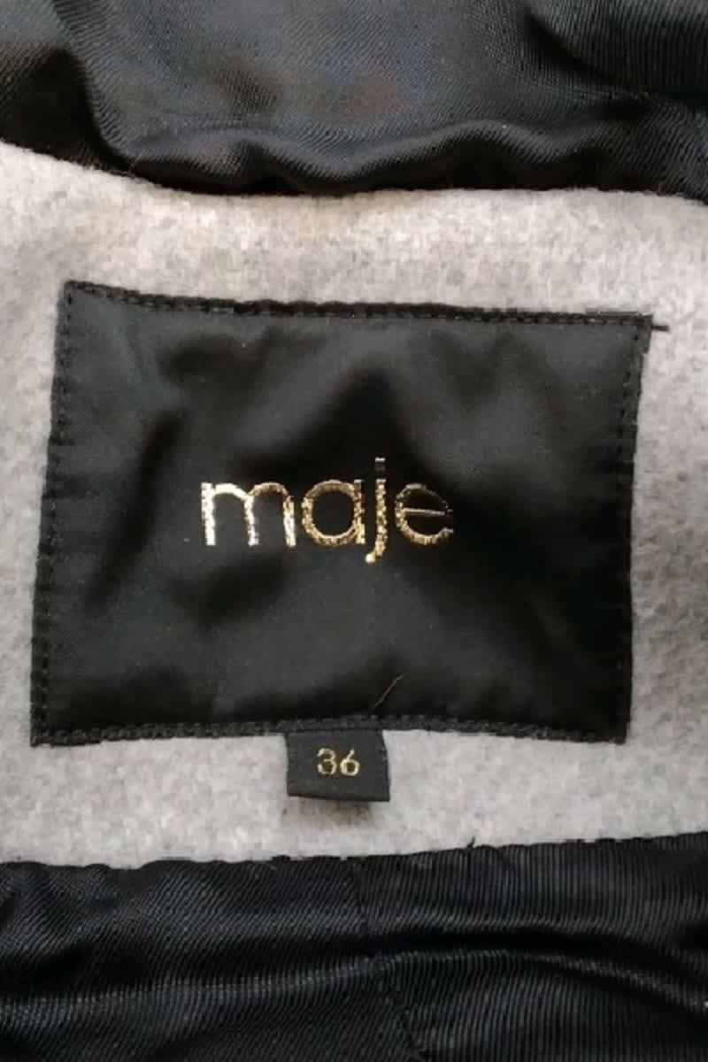 Manteau Maje Gris en Laine
