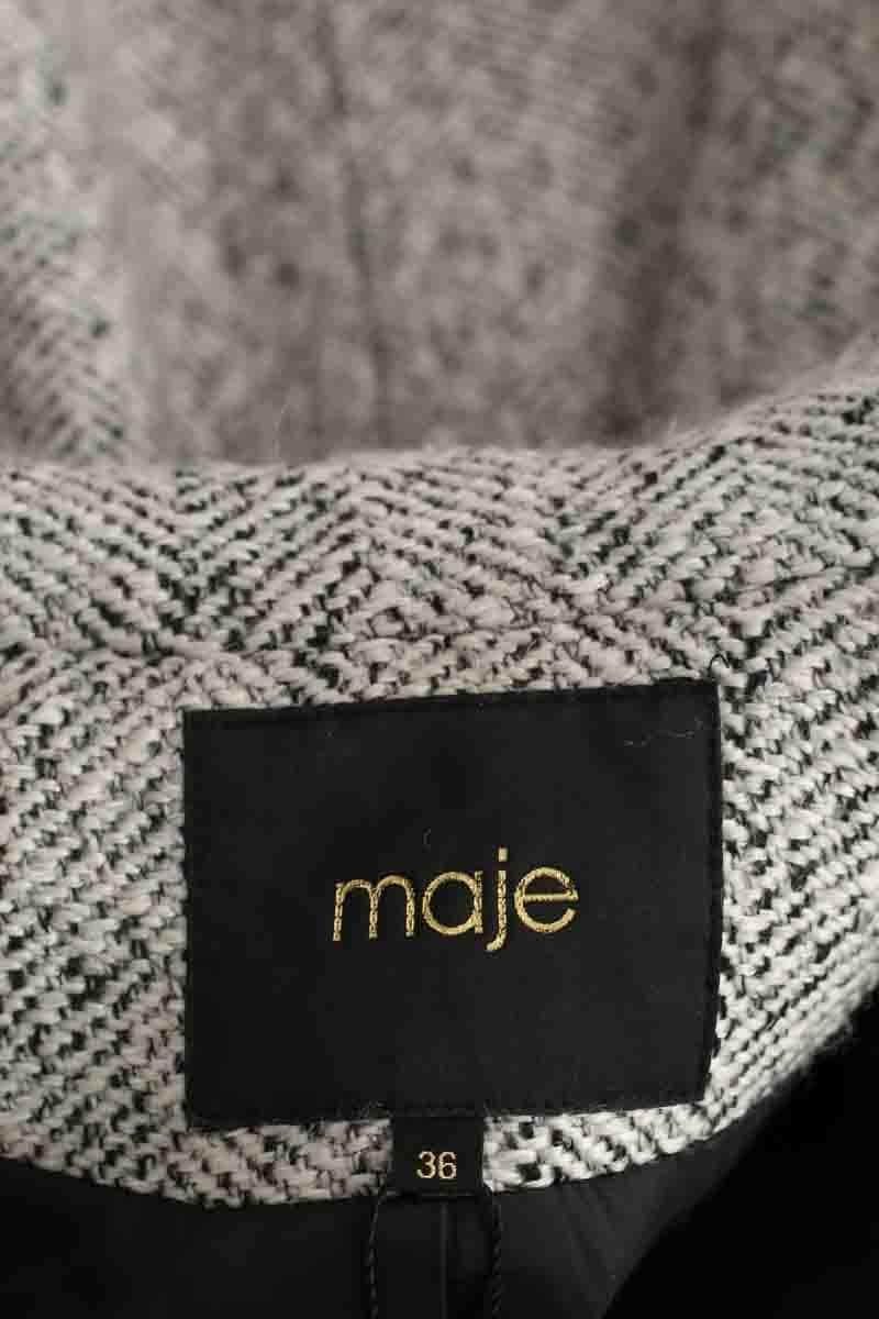 Manteau Maje Gris en Polyester