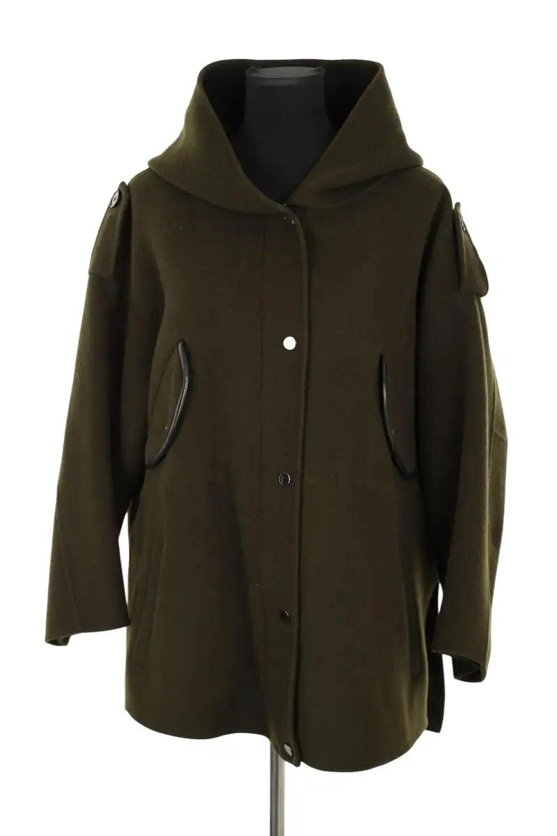 Manteau Maje Kaki en Laine, taille XS - Seconde Main