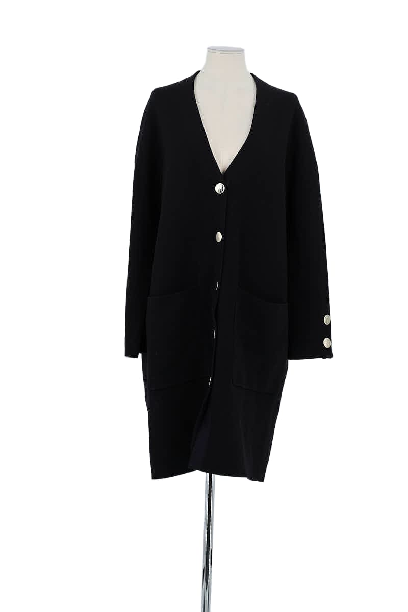 Manteau Maje Noir en Coton, taille M - Seconde Main