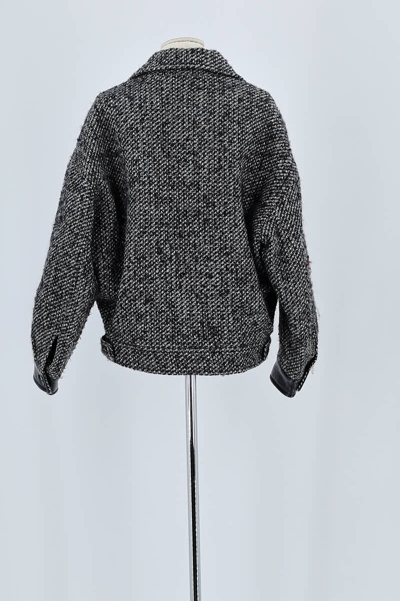 Manteau Maje Noir en Laine