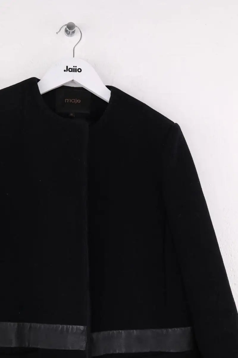 Manteau Maje Noir en Laine