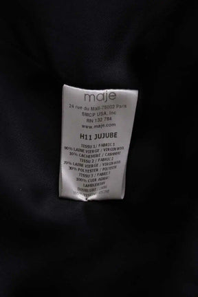 Manteau Maje Noir en Laine