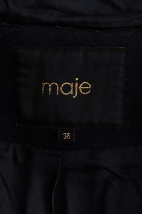 Manteau Maje Noir en Laine