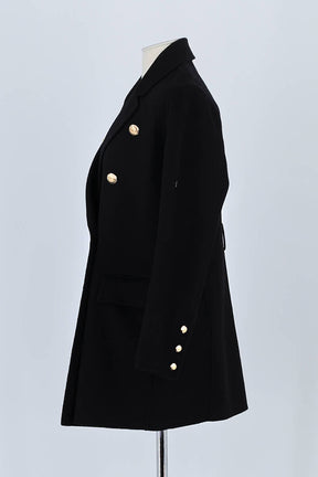 Manteau Maje Noir en Laine