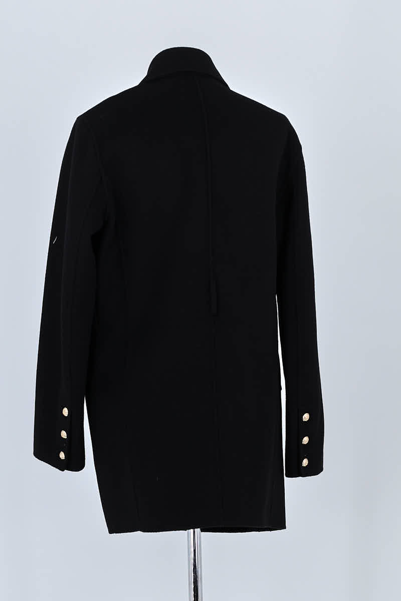 Manteau Maje Noir en Laine