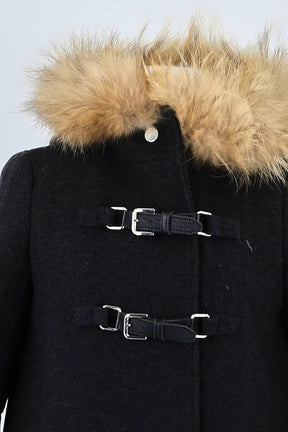Manteau Maje Noir en Laine