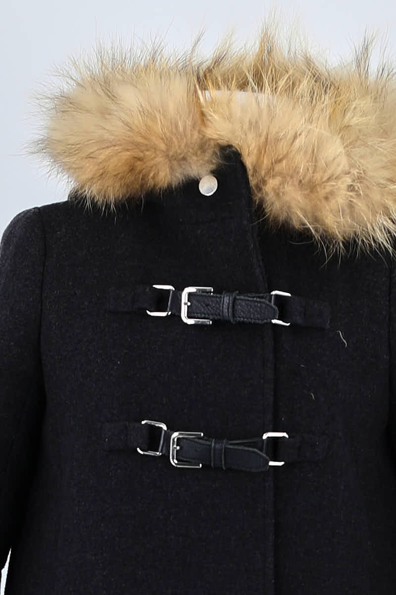 Manteau Maje Noir en Laine