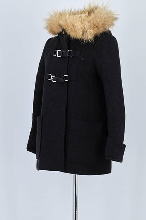 Manteau Maje Noir en Laine