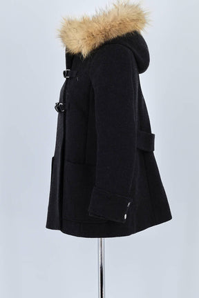 Manteau Maje Noir en Laine