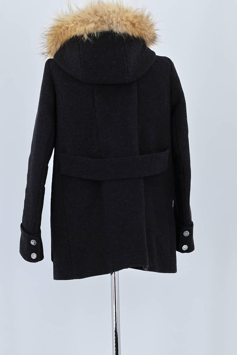 Manteau Maje Noir en Laine