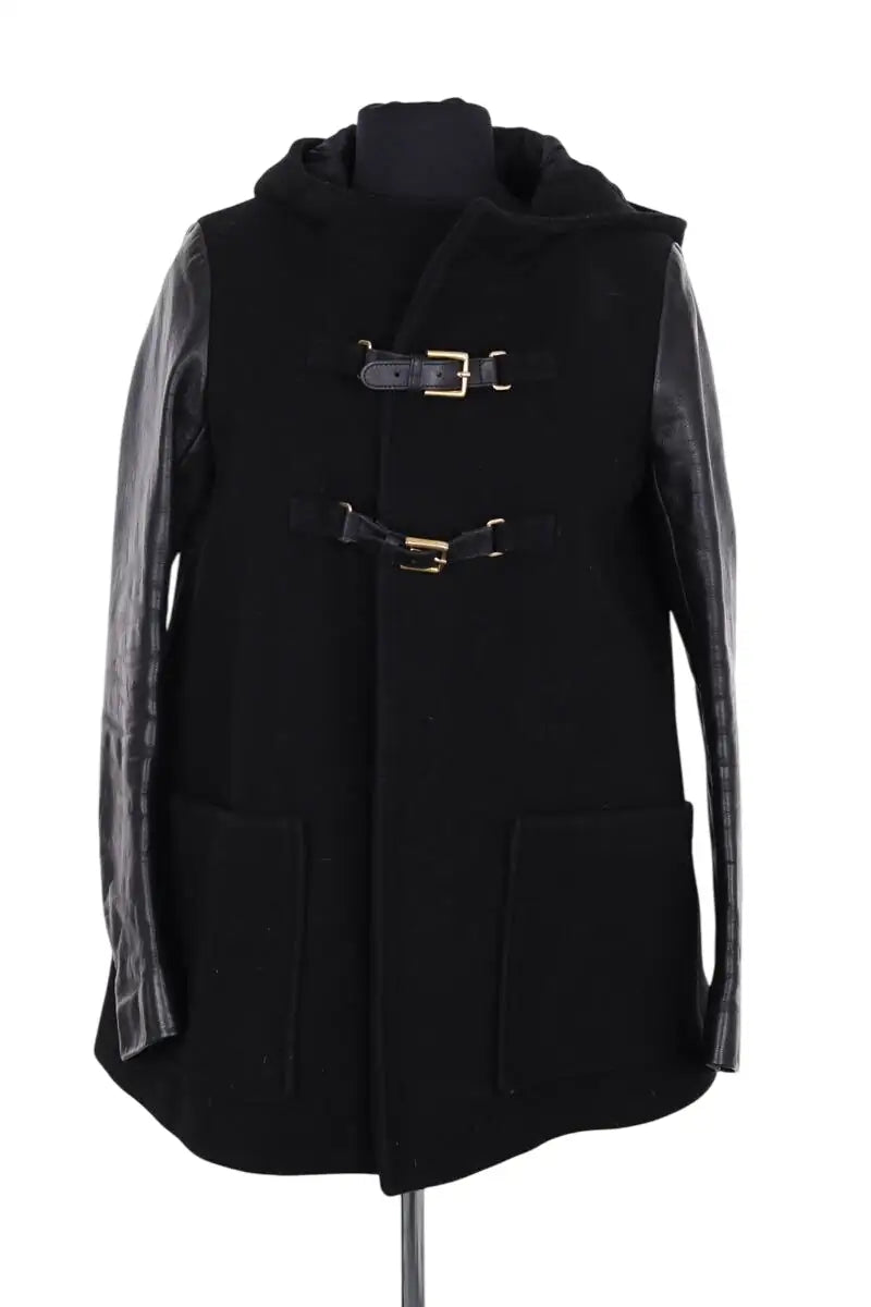 Manteau Maje Noir en Laine, taille S - Seconde Main