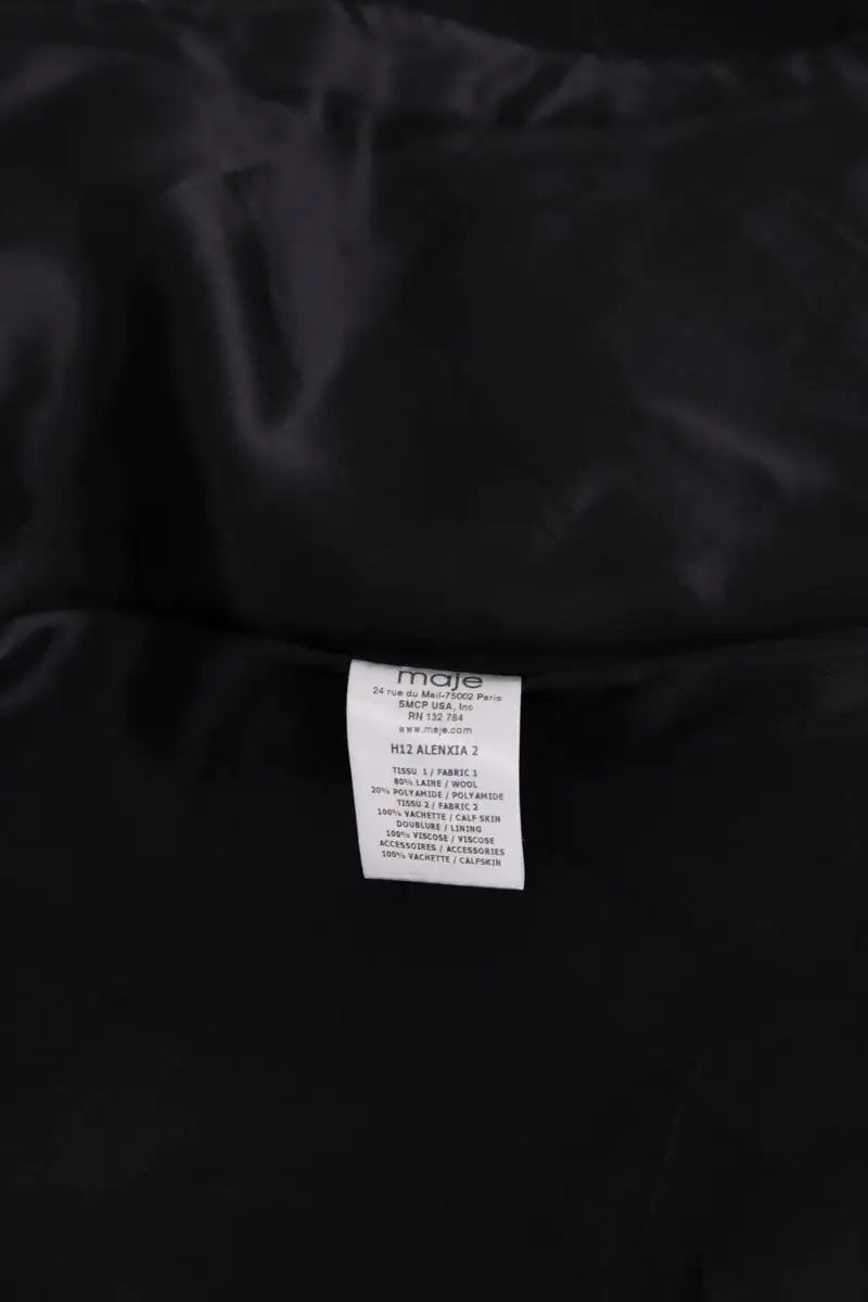 Manteau Maje Noir en Laine
