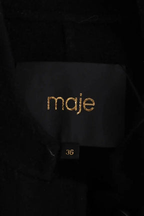 Manteau Maje Noir en Laine