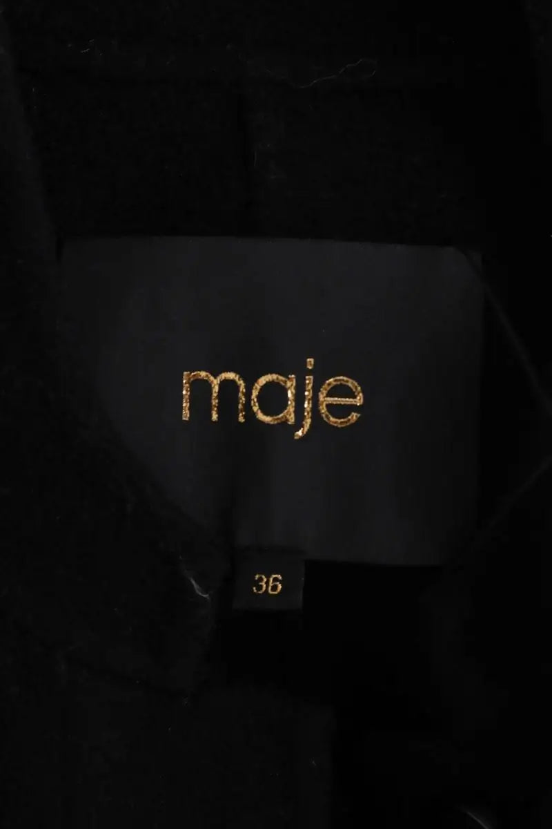 Manteau Maje Noir en Laine