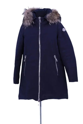 Manteau Moncler Bleu en Synthétique, taille M - Seconde Main