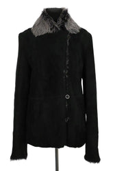Manteau Other Brand Evian Noir en Daim, taille L - Seconde Main