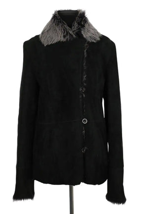 Manteau Other Brand Evian Noir en Daim, taille L - Seconde Main
