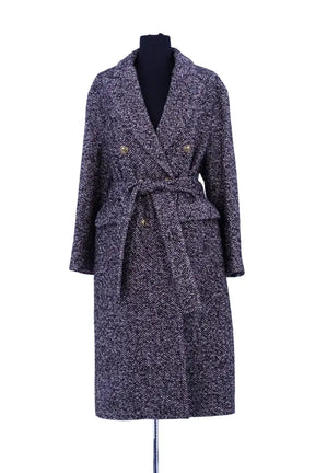 Manteau Pinko Anthracite en Laine, taille S - Seconde Main