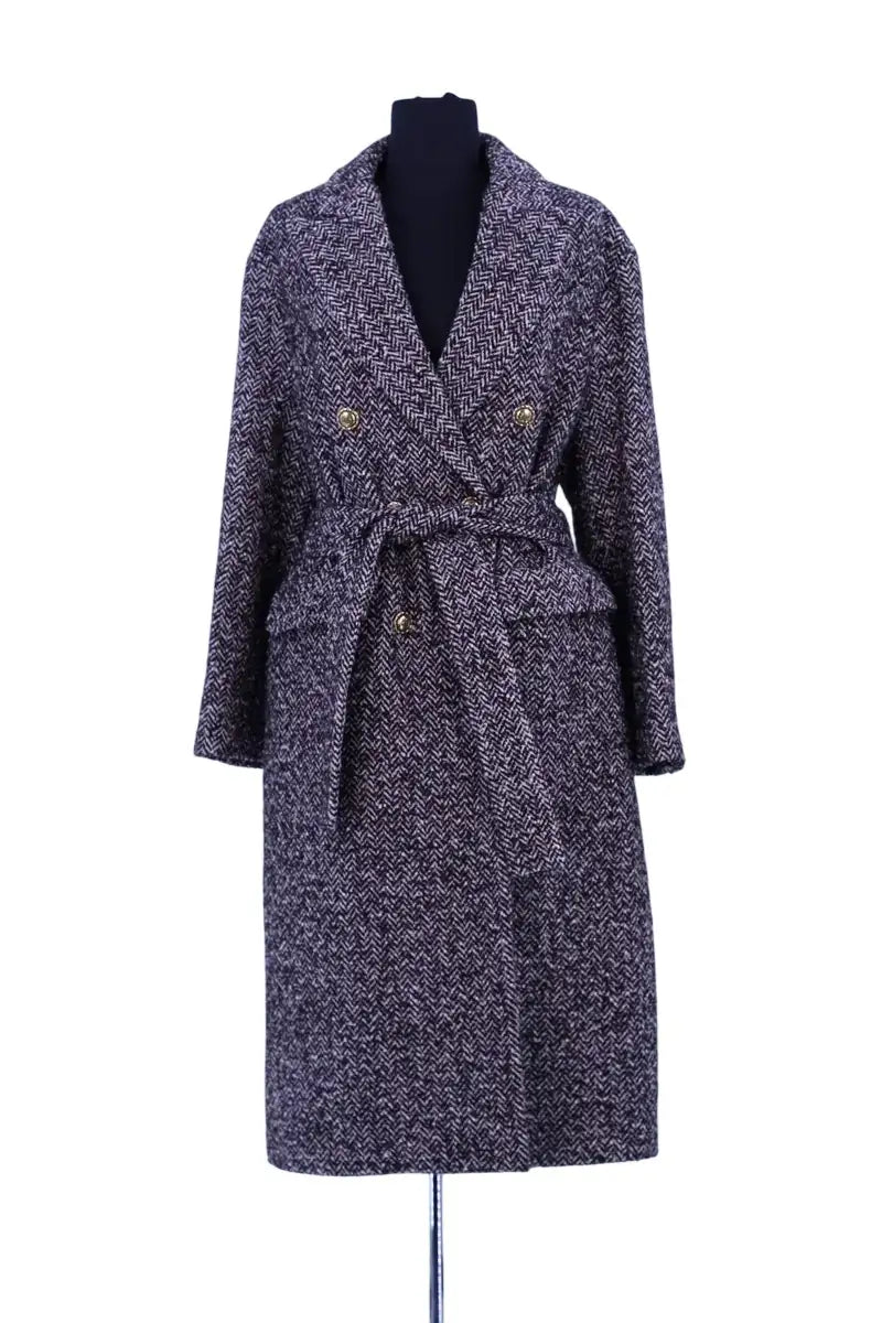 Manteau Pinko Anthracite en Laine, taille S - Seconde Main