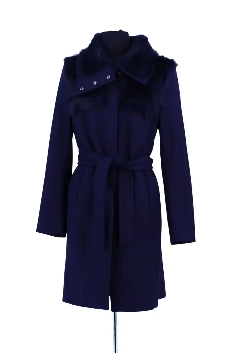 Manteau Pinko Bleu en Laine, taille XL - Seconde Main