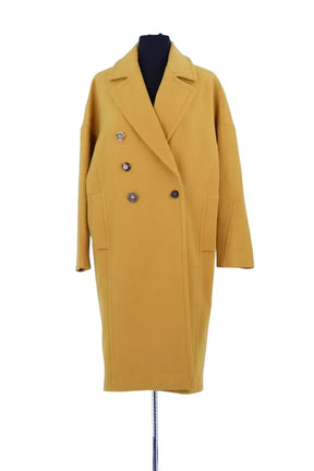 Manteau Pinko Jaune en Laine, taille S - Seconde Main