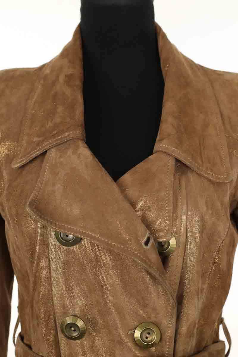 Manteau Pinko Marron en Daim