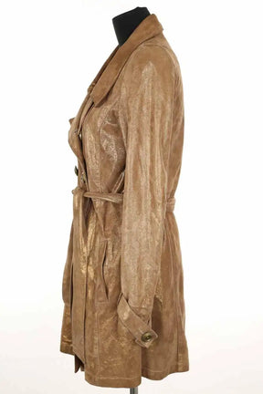 Manteau Pinko Marron en Daim