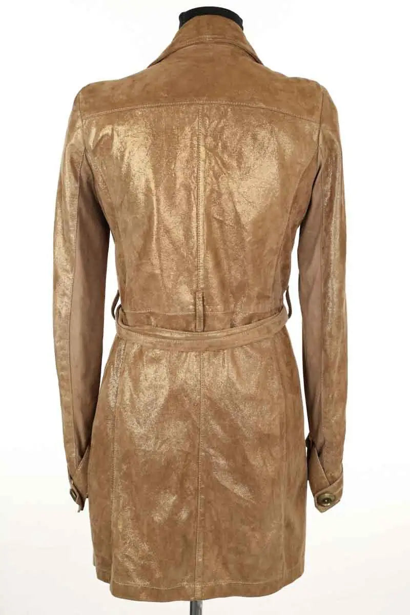 Manteau Pinko Marron en Daim