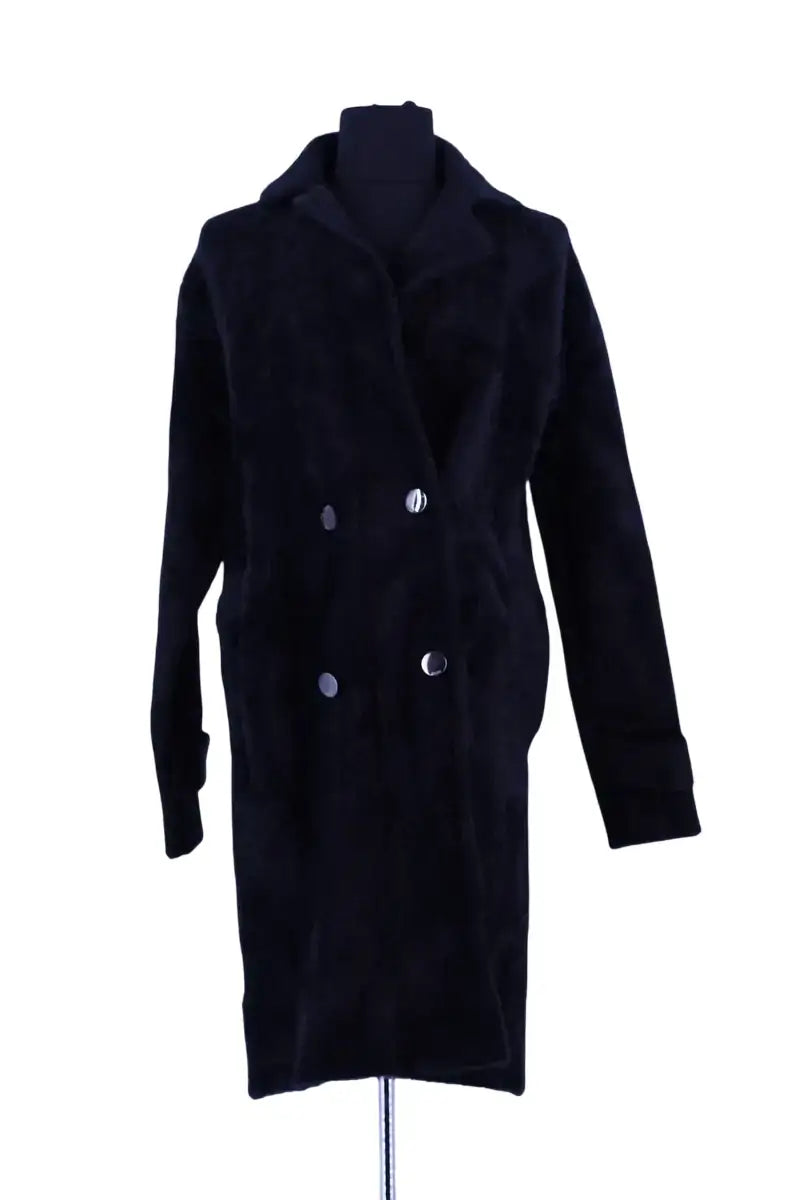 Manteau Pinko Noir en Synthétique, taille XS - Seconde Main