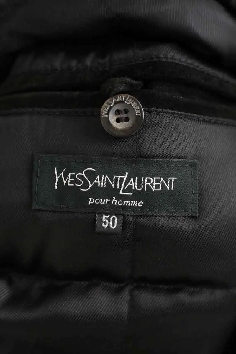 Manteau Saint Laurent Noir en Cuir