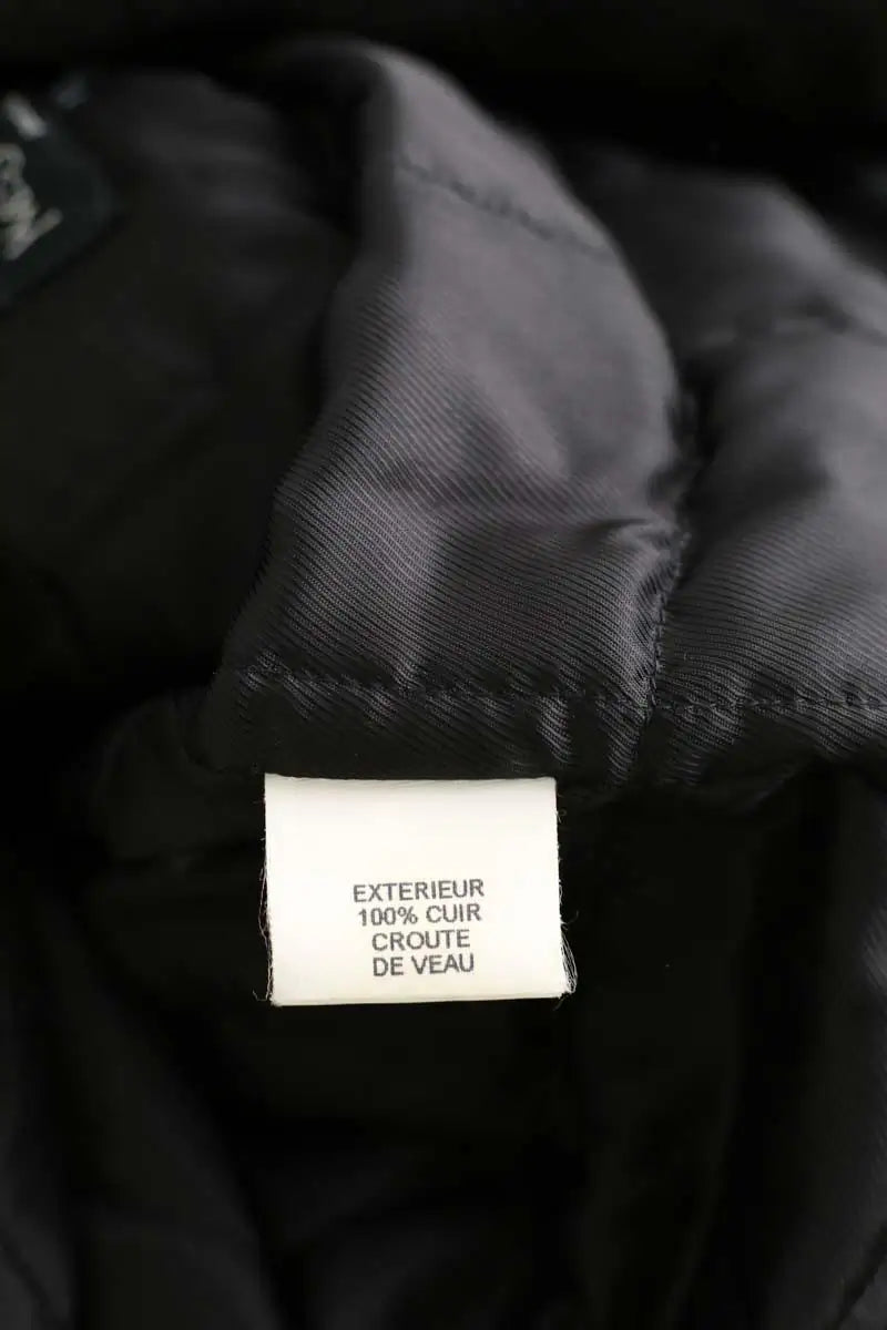 Manteau Saint Laurent Noir en Cuir