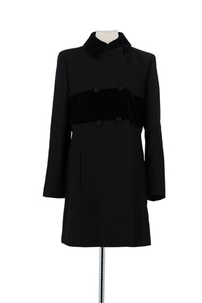 Manteau Saint Laurent Noir en Laine, taille XL - Seconde Main