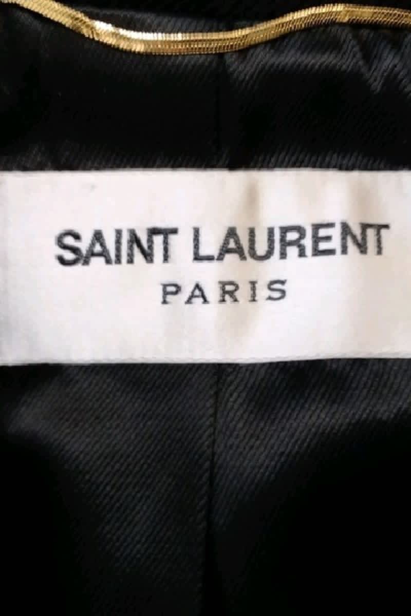 Manteau Saint Laurent Noir en Laine