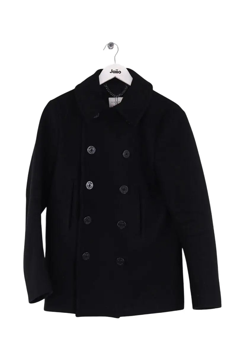 Manteau Sandro Noir en Laine, taille S - Seconde Main