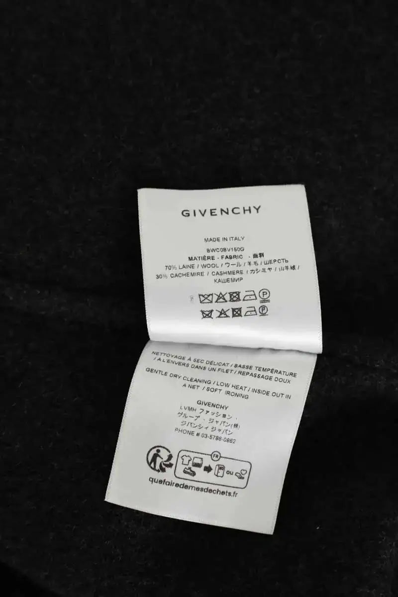 Manteau sans manches Givenchy Anthracite en Cachemire