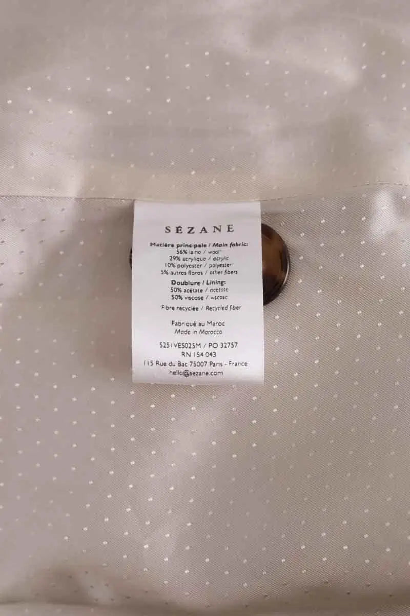 Manteau Sézane Beige en Laine