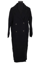 Manteau Sézane Jim Noir en Laine, taille M - Seconde Main