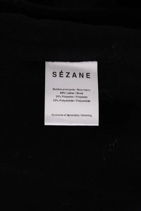 Manteau Sézane Jim Noir en Laine