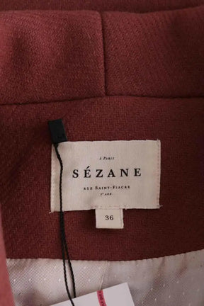 Manteau Sézane Rose en Laine