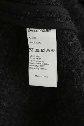 Manteau Simple Project Noir en Laine